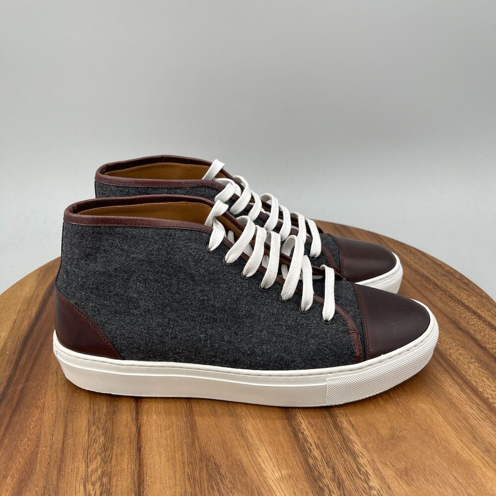 TAFT The Jack Mid Shoes Mens Size 6 / 39 Oxblood and Grey Wool Casual Comfort
